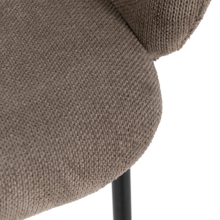 Taupe Fabric-Metal Chair 66 X 60 X 79 Cm