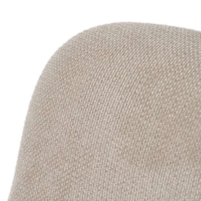 Beige Swivel Fabric-Metal Chair 62 X 65 X 82 Cm