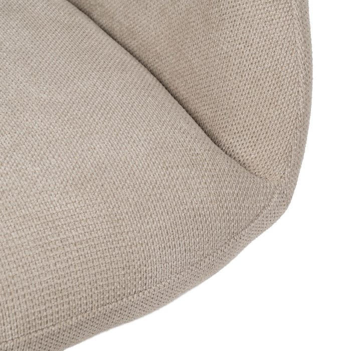 Beige Swivel Fabric-Metal Chair 62 X 65 X 82 Cm