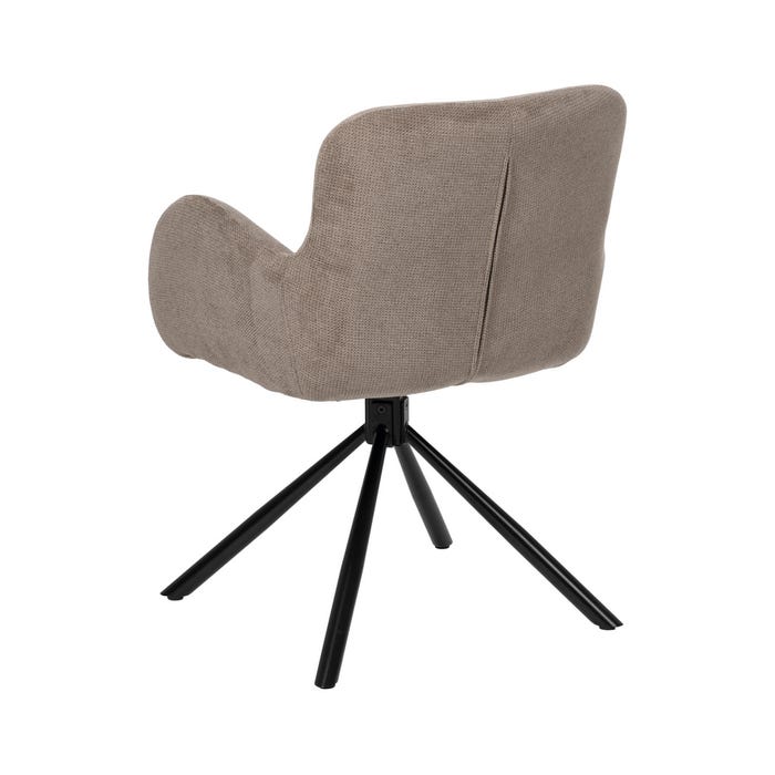 Silla Taupe Giratorio Tejido-Metal 62 X 65 X 82 Cm