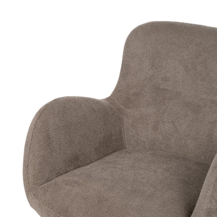 Taupe Swivel Fabric-Metal Chair 62 X 65 X 82 Cm