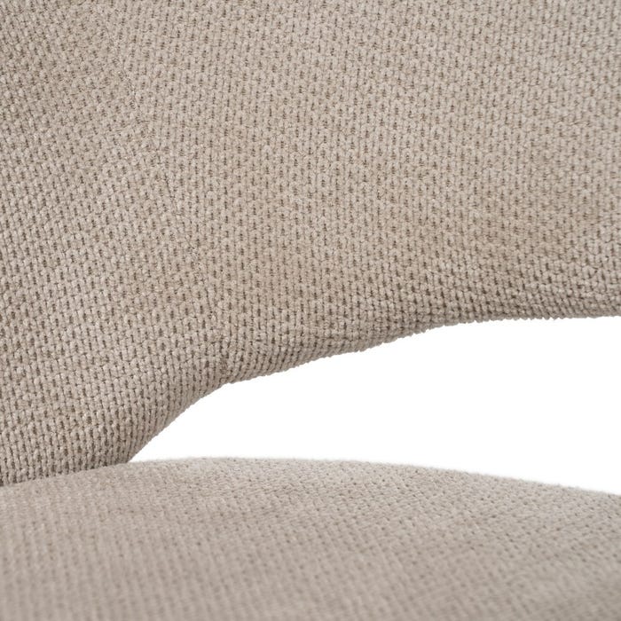 Beige Swivel Fabric-Metal Chair 59.50 X 62 X 83.50 Cm