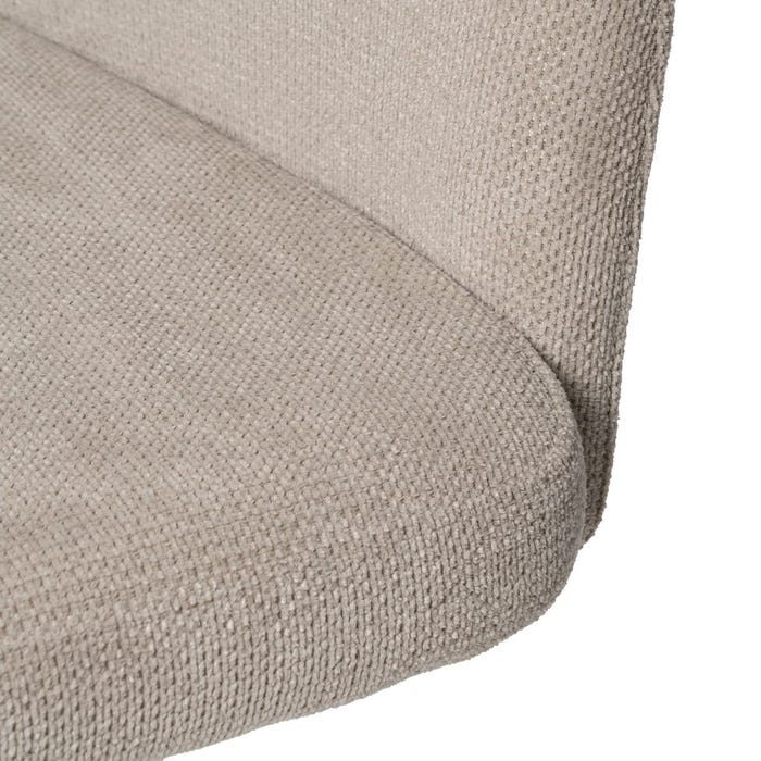 Beige Swivel Fabric-Metal Chair 59.50 X 62 X 83.50 Cm