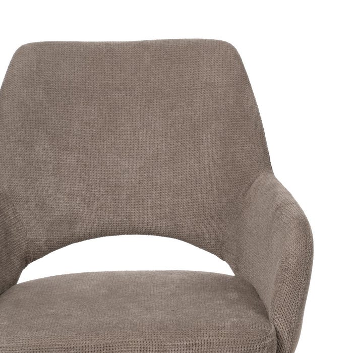 Silla Taupe Giratoria Tejido-Metal 59,50 X 62 X 83,50 Cm