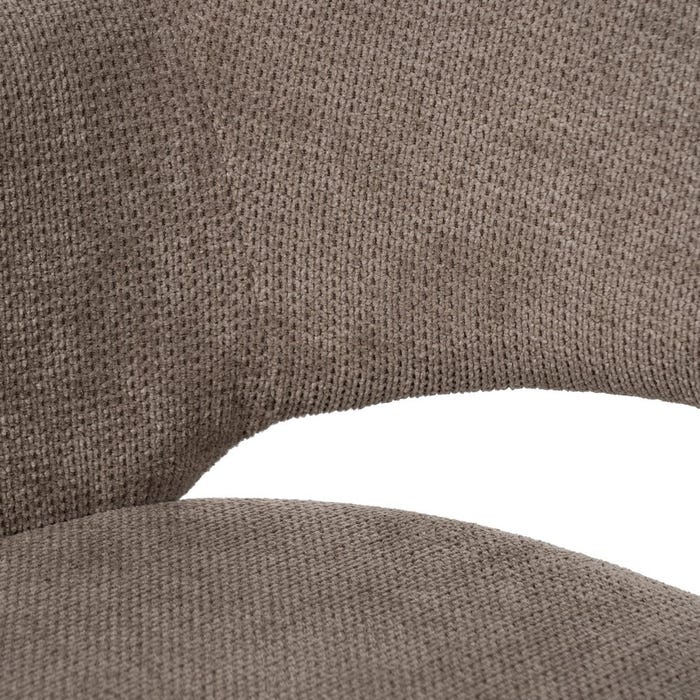 Taupe Swivel Fabric-Metal Chair 59.50 X 62 X 83.50 Cm