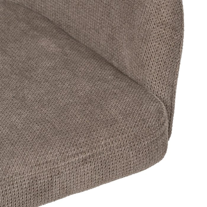 Taupe Swivel Fabric-Metal Chair 59.50 X 62 X 83.50 Cm