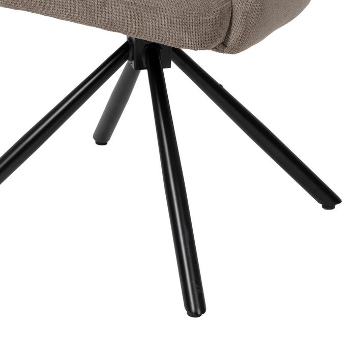 Taupe Swivel Fabric-Metal Chair 59.50 X 62 X 83.50 Cm