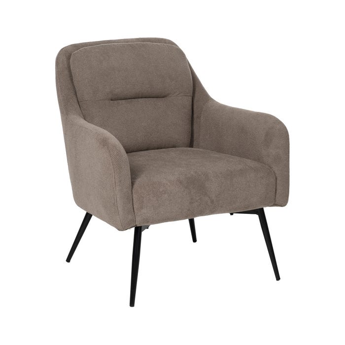 Taupe Fabric-Metal Armchair 69 X 72 X 79 Cm