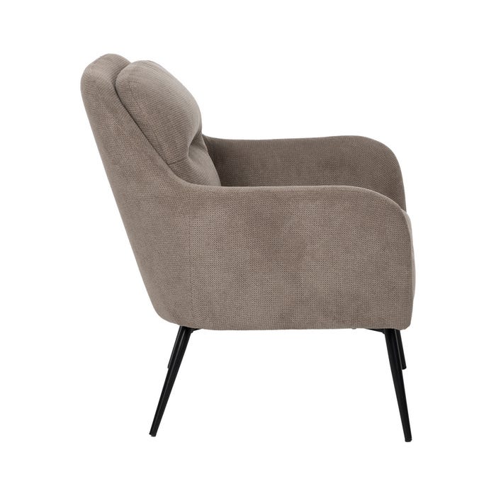 Taupe Fabric-Metal Armchair 69 X 72 X 79 Cm