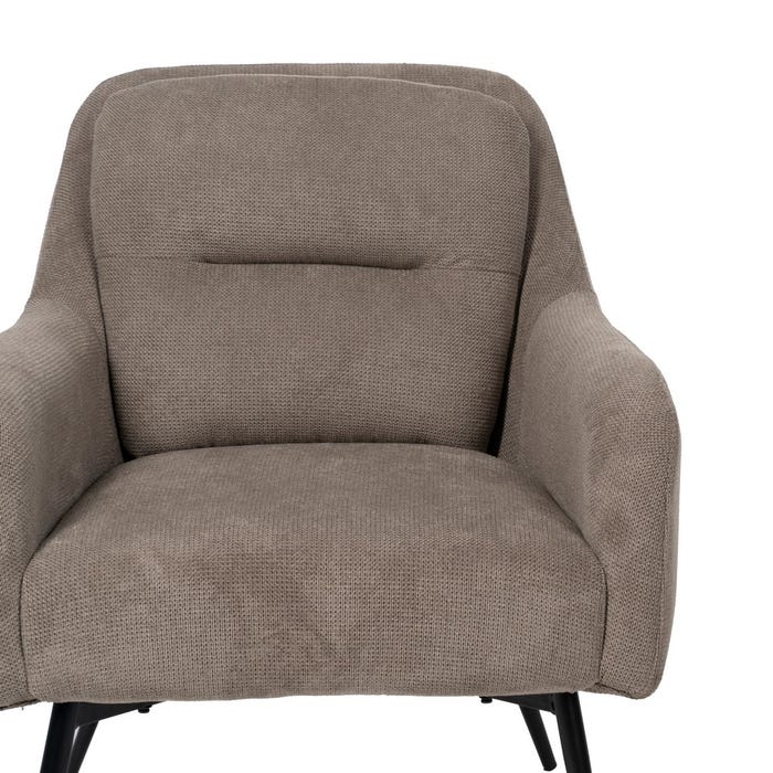 Taupe Fabric-Metal Armchair 69 X 72 X 79 Cm