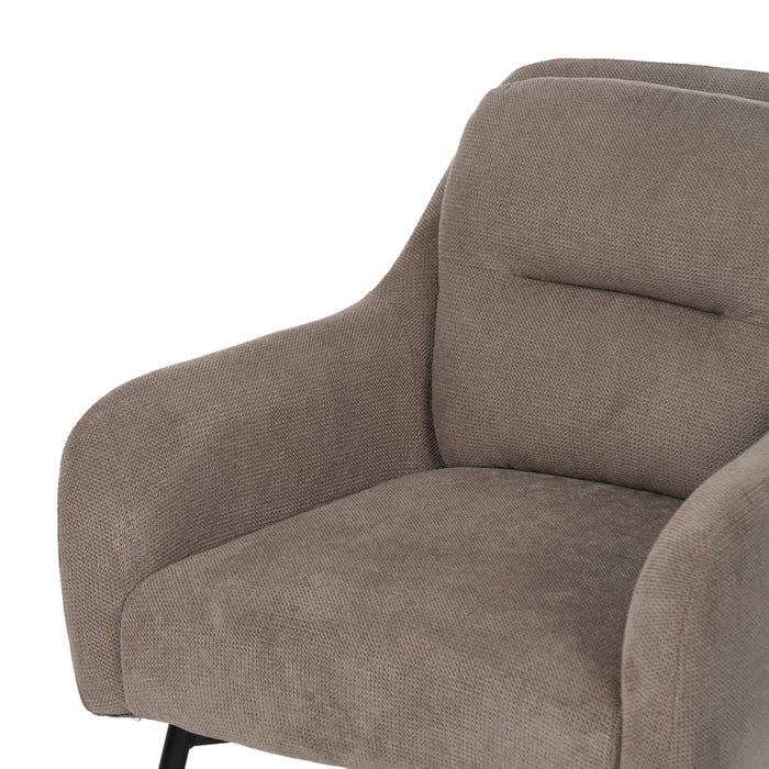 Taupe Fabric-Metal Armchair 69 X 72 X 79 Cm