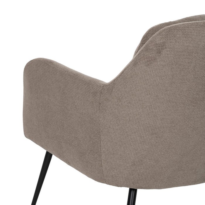 Taupe Fabric-Metal Armchair 69 X 72 X 79 Cm