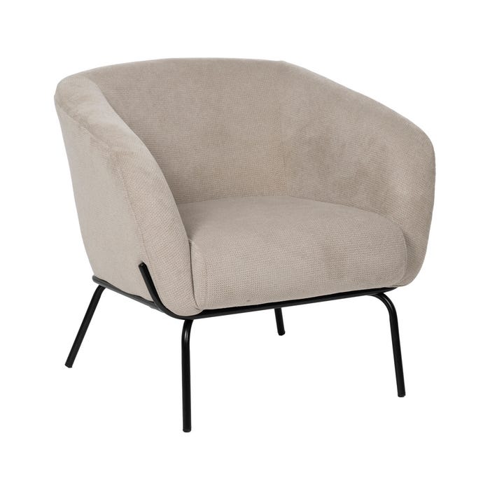 Sillón Beige Tejido-Metal 77 X 72 X 68 Cm