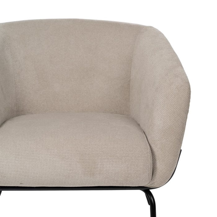 Sillón Beige Tejido-Metal 77 X 72 X 68 Cm