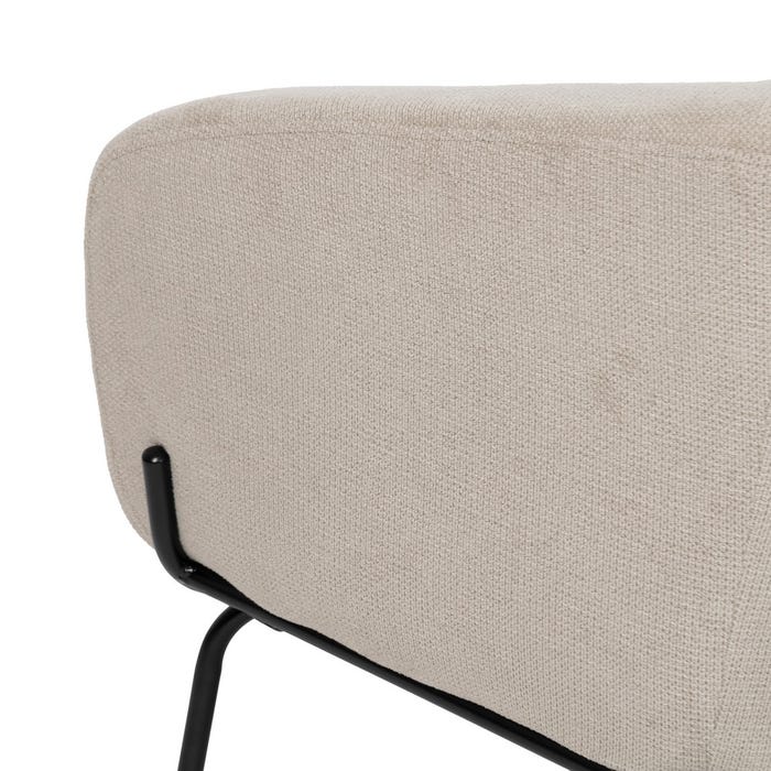 Sillón Beige Tejido-Metal 77 X 72 X 68 Cm