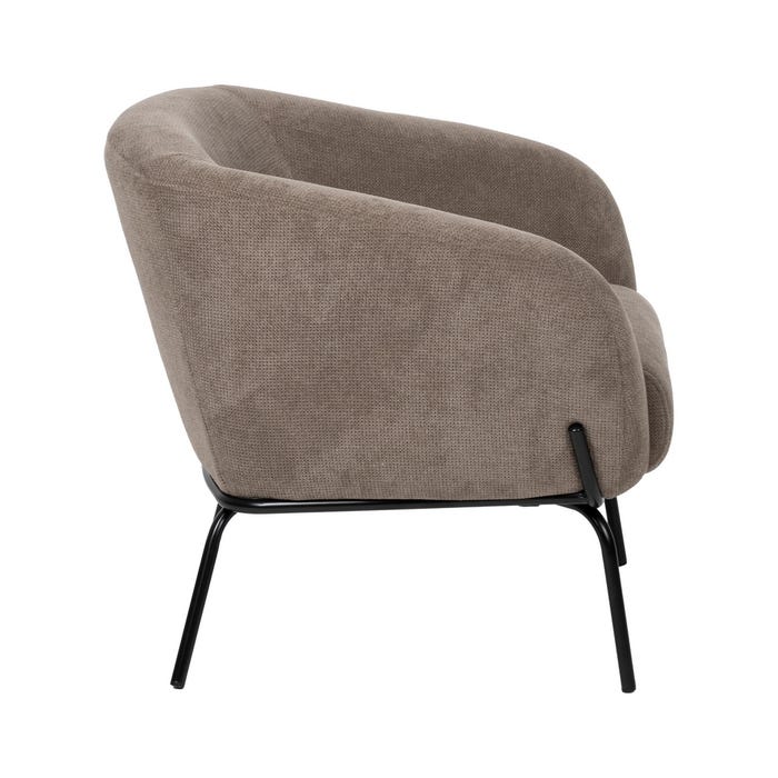 Taupe Fabric-Metal Armchair 77 X 72 X 68 Cm