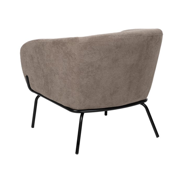 Taupe Fabric-Metal Armchair 77 X 72 X 68 Cm