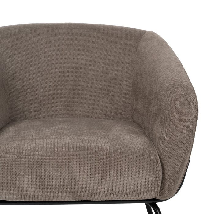 Taupe Fabric-Metal Armchair 77 X 72 X 68 Cm