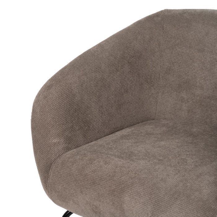Taupe Fabric-Metal Armchair 77 X 72 X 68 Cm