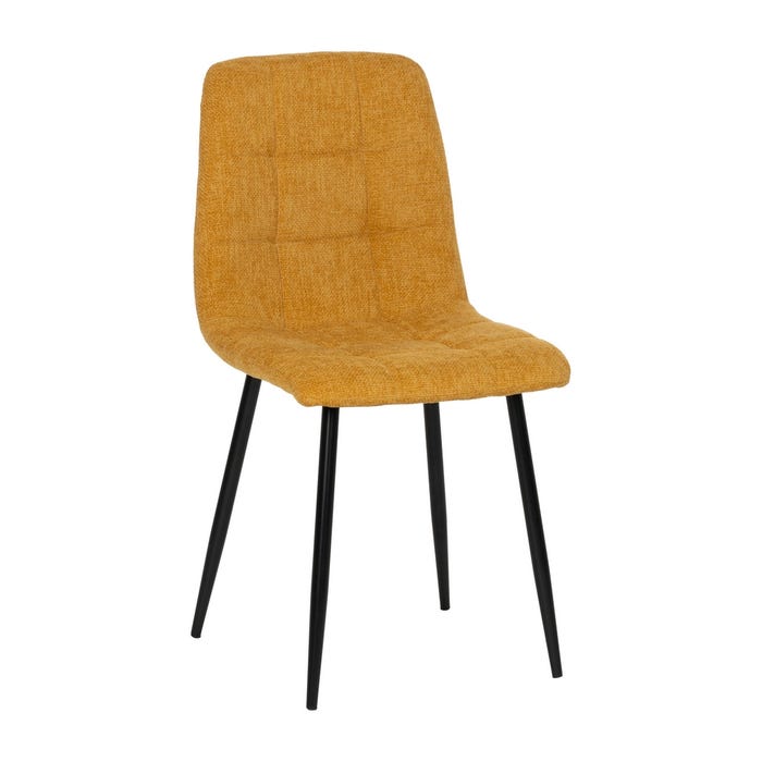 Yellow Fabric-Metal Contract Chair 44 X 42 X 89 Cm