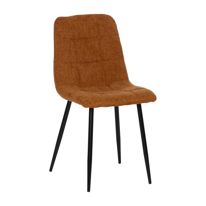 Brown Fabric-Metal Contract Chair 44 X 42 X 89 Cm