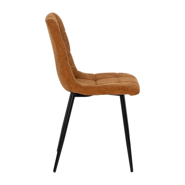 Brown Fabric-Metal Contract Chair 44 X 42 X 89 Cm
