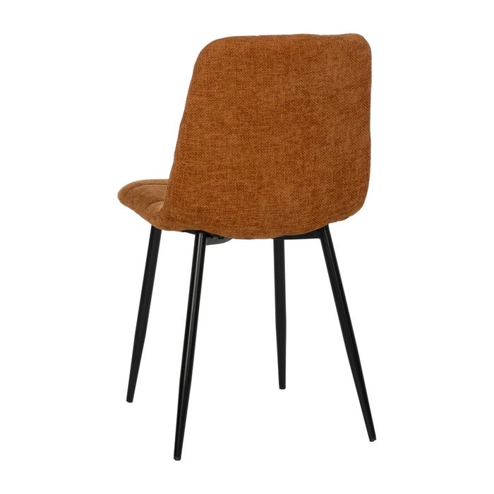 Brown Fabric-Metal Contract Chair 44 X 42 X 89 Cm