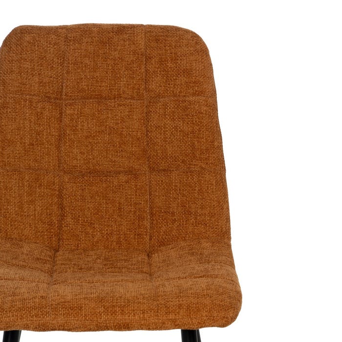 Brown Fabric-Metal Contract Chair 44 X 42 X 89 Cm
