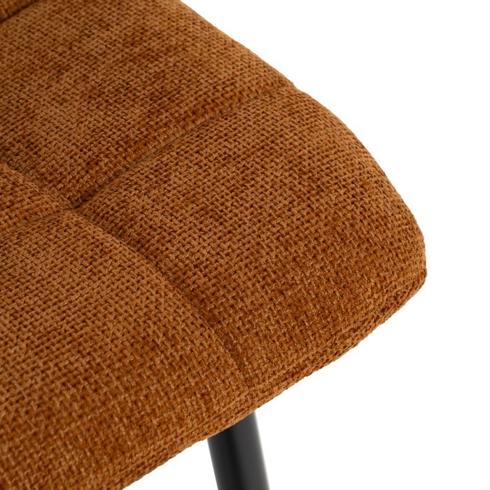 Brown Fabric-Metal Contract Chair 44 X 42 X 89 Cm