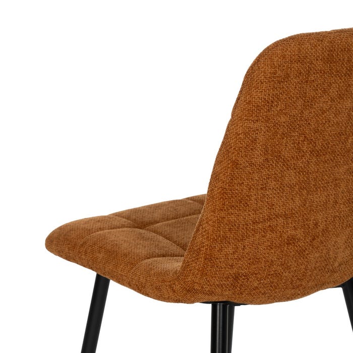 Brown Fabric-Metal Contract Chair 44 X 42 X 89 Cm
