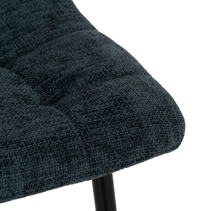 Blue Fabric-Metal Contract Chair 44 X 42 X 89 Cm