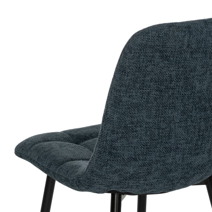 Blue Fabric-Metal Contract Chair 44 X 42 X 89 Cm