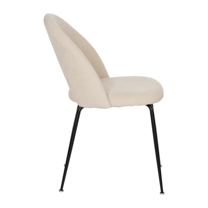 White Fabric-Metal Contract Chair 49 X 60 X 81 Cm