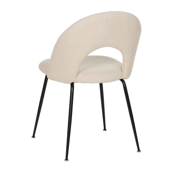 White Fabric-Metal Contract Chair 49 X 60 X 81 Cm
