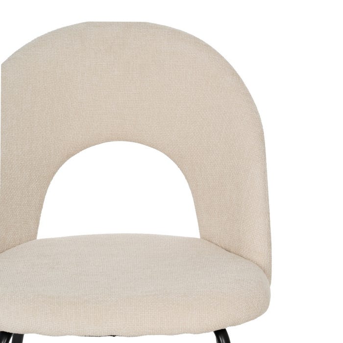 White Fabric-Metal Contract Chair 49 X 60 X 81 Cm