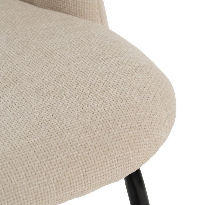 White Fabric-Metal Contract Chair 49 X 60 X 81 Cm
