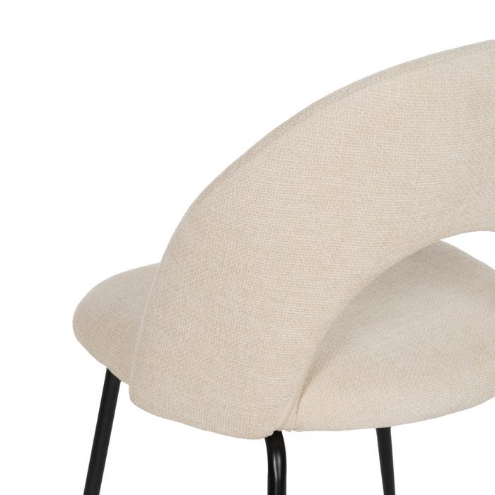 White Fabric-Metal Contract Chair 49 X 60 X 81 Cm