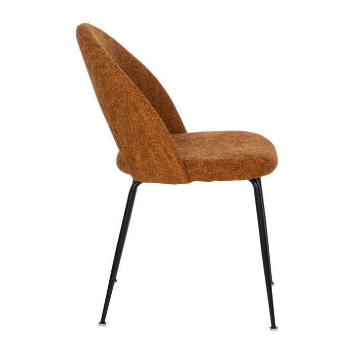 Brown Fabric-Metal Contract Chair 49 X 60 X 81 Cm