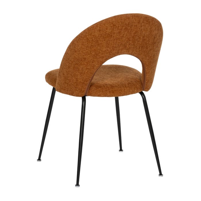 Brown Fabric-Metal Contract Chair 49 X 60 X 81 Cm
