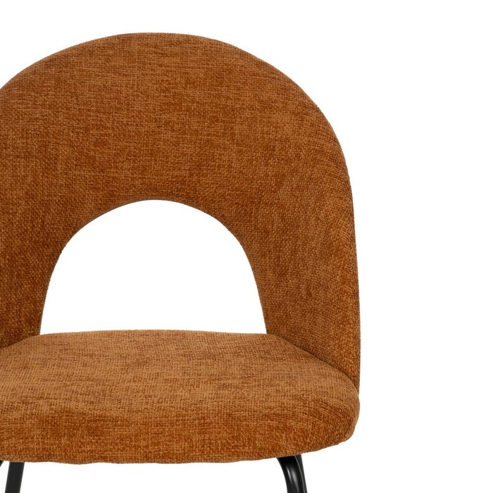 Brown Fabric-Metal Contract Chair 49 X 60 X 81 Cm