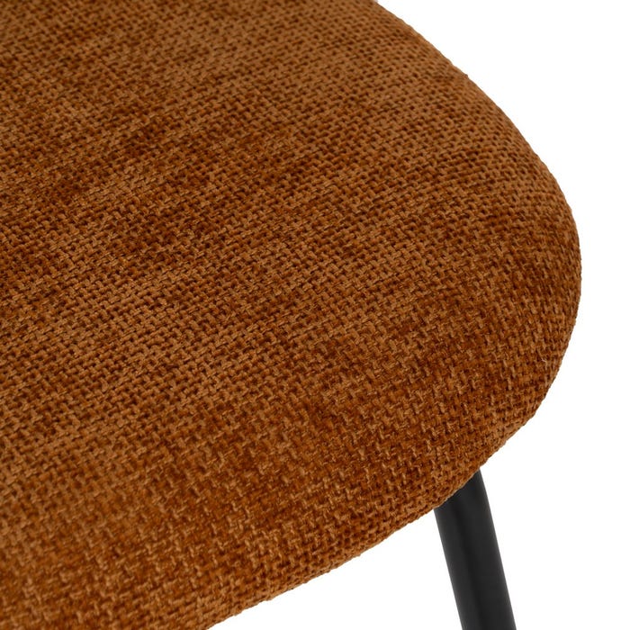 Brown Fabric-Metal Contract Chair 49 X 60 X 81 Cm