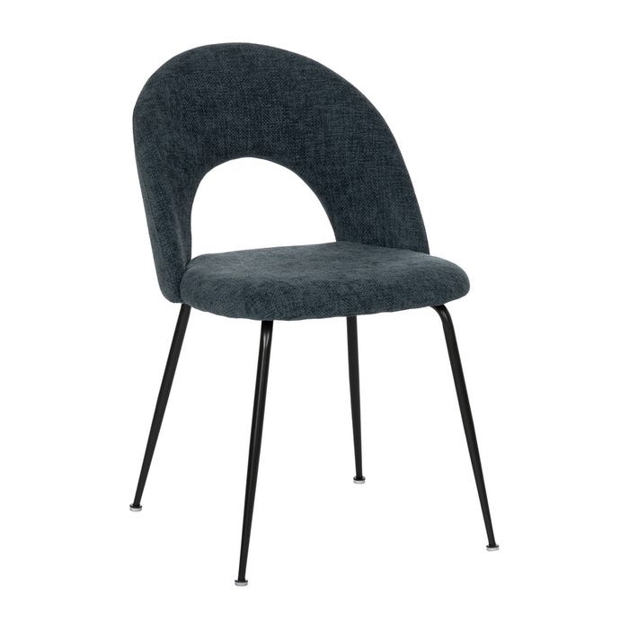 Blue Fabric-Metal Contract Chair 49 X 60 X 81 Cm