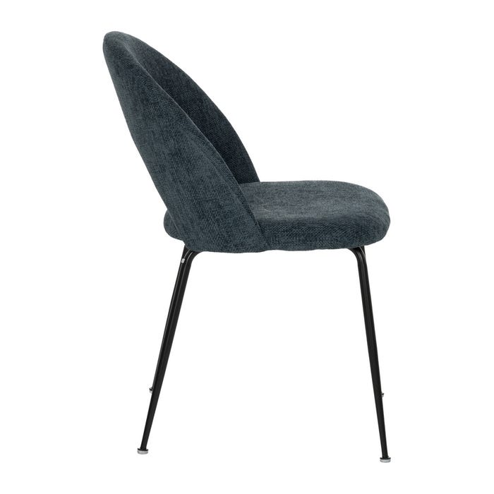 Blue Fabric-Metal Contract Chair 49 X 60 X 81 Cm