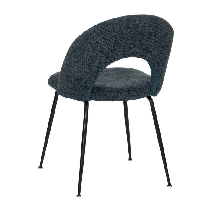 Blue Fabric-Metal Contract Chair 49 X 60 X 81 Cm