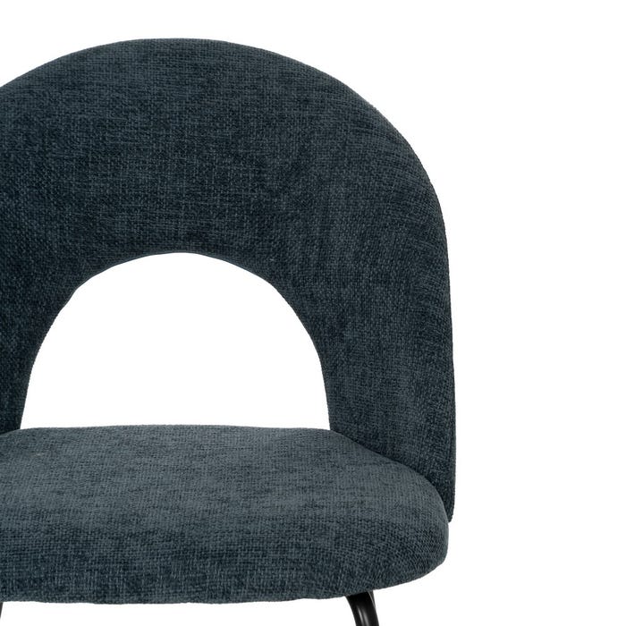 Blue Fabric-Metal Contract Chair 49 X 60 X 81 Cm