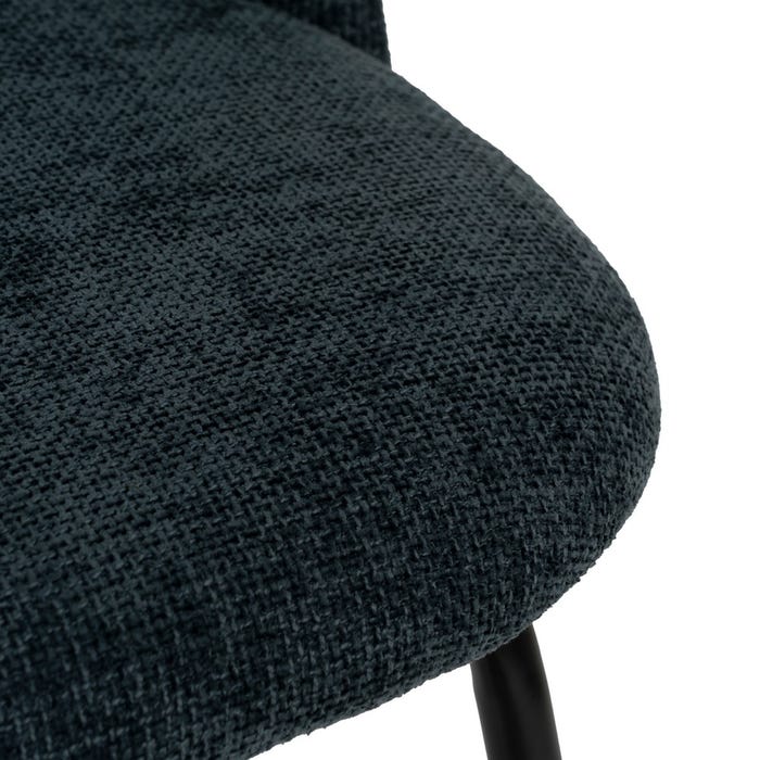 Blue Fabric-Metal Contract Chair 49 X 60 X 81 Cm