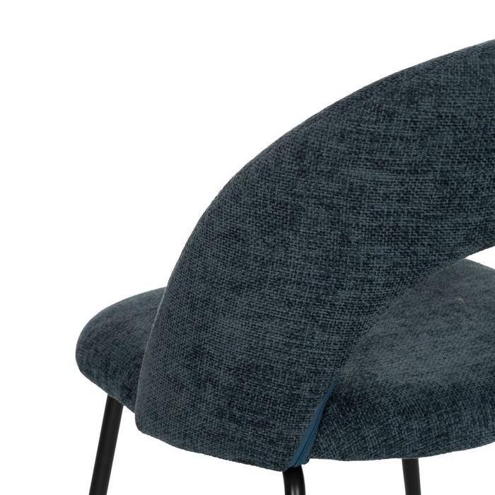 Blue Fabric-Metal Contract Chair 49 X 60 X 81 Cm
