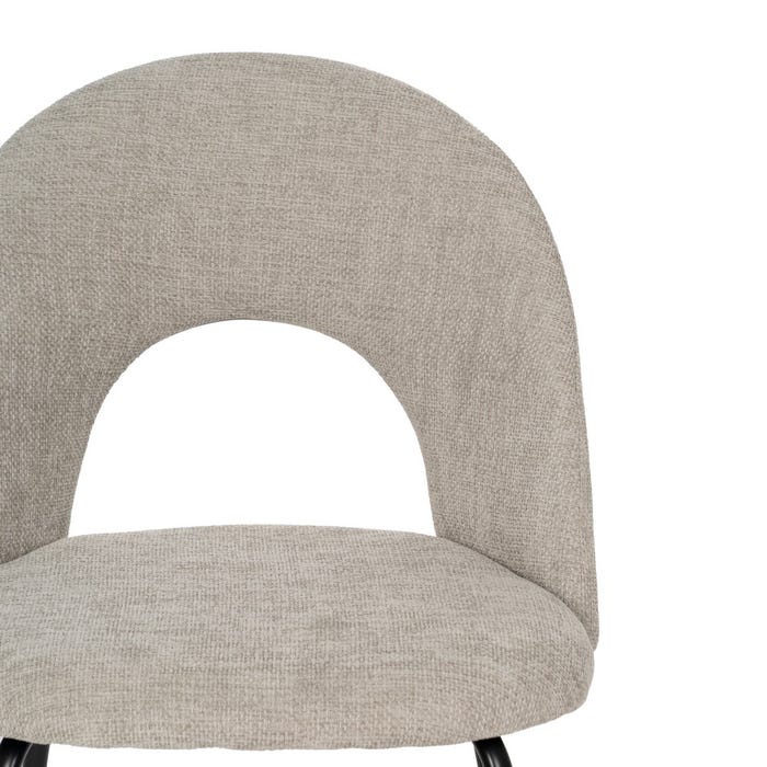 Gray Fabric-Metal Contract Chair 49 X 60 X 81 Cm