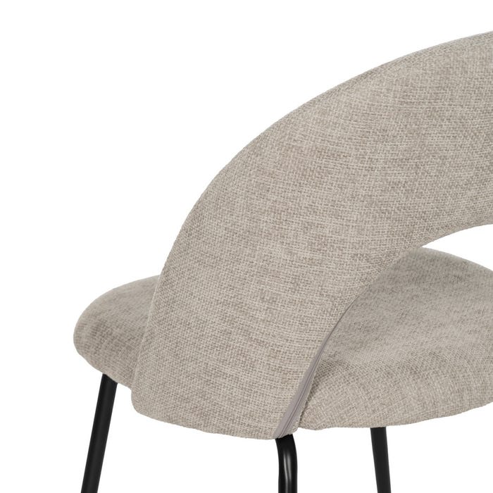 Gray Fabric-Metal Contract Chair 49 X 60 X 81 Cm