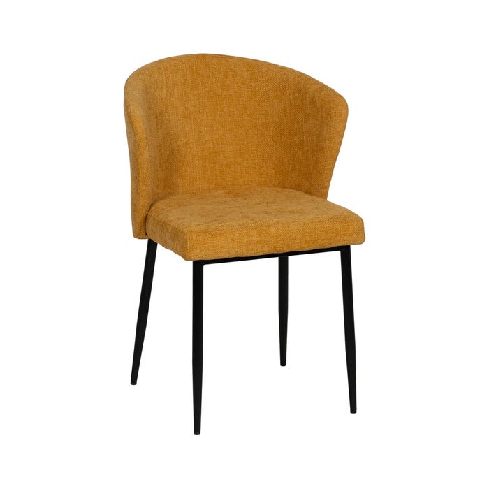 Yellow Fabric-Metal Contract Chair 59 X 55 X 80 Cm